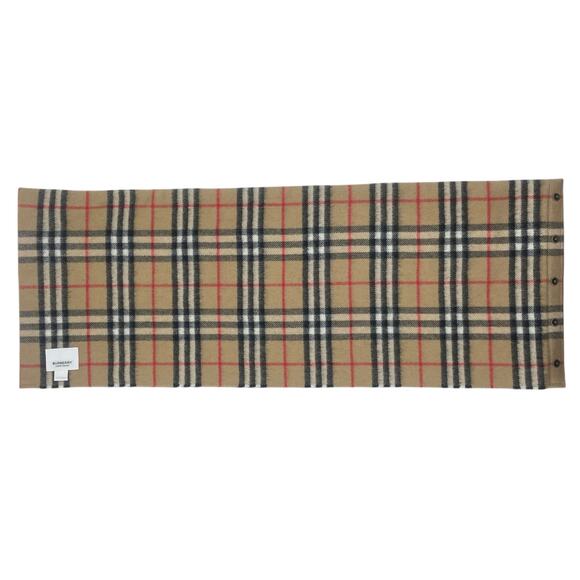 Burberry House Check Cashmere Neck Warmer Loop Scarf Tan Brown 26"x 9.5" - Picture 6 of 10